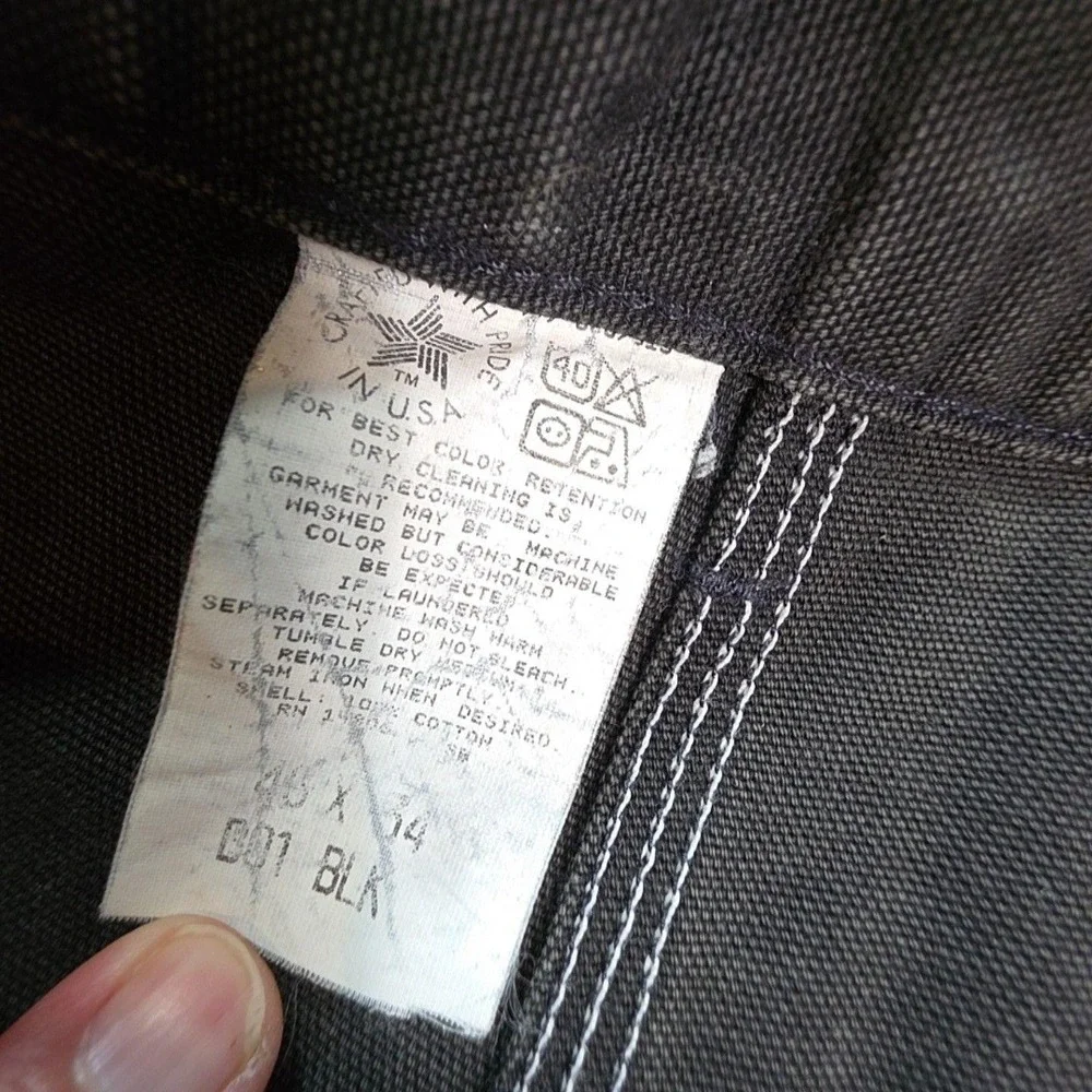 Carhartt B01 Pants Mens 36x34 Black Canvas Double Front Carpenter Workwear USA